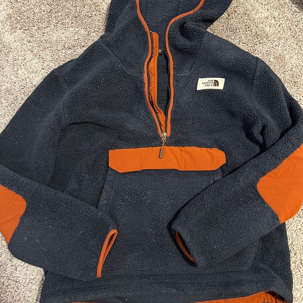 The North Face Black and Orange Fleece Jacket